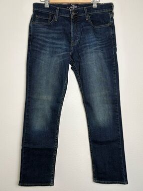 Hollister Epic Flex  Slim Straight Indigo Washed Mens Jeans 32×30